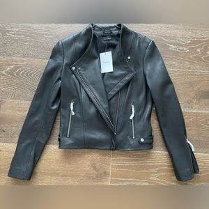 Theory Black Moto Leather Jacket, Phelan, Small, New with Tags, msrp $995